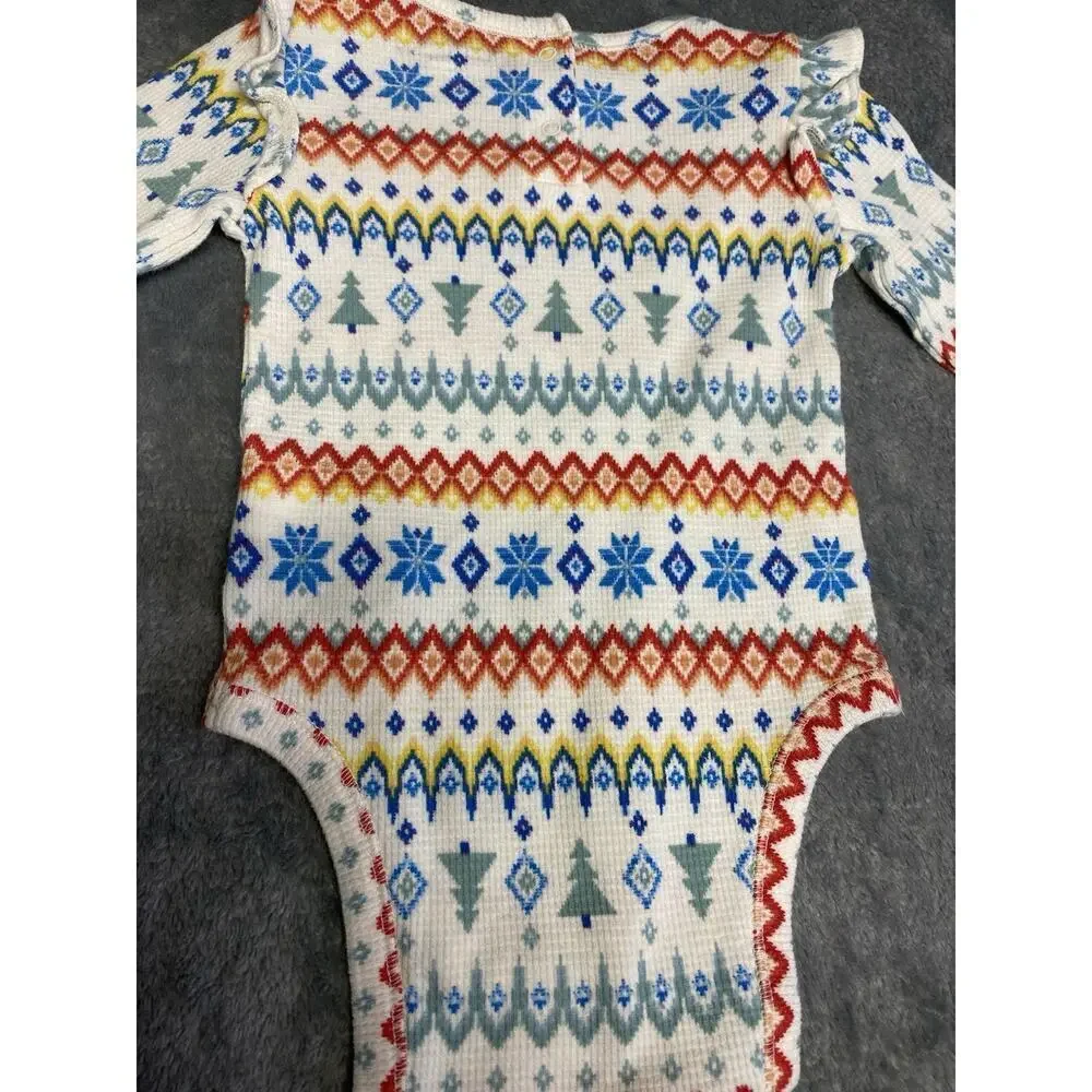 Old Navy Waffle Knit Winter Bodysuit Girls Size 6-12 Months